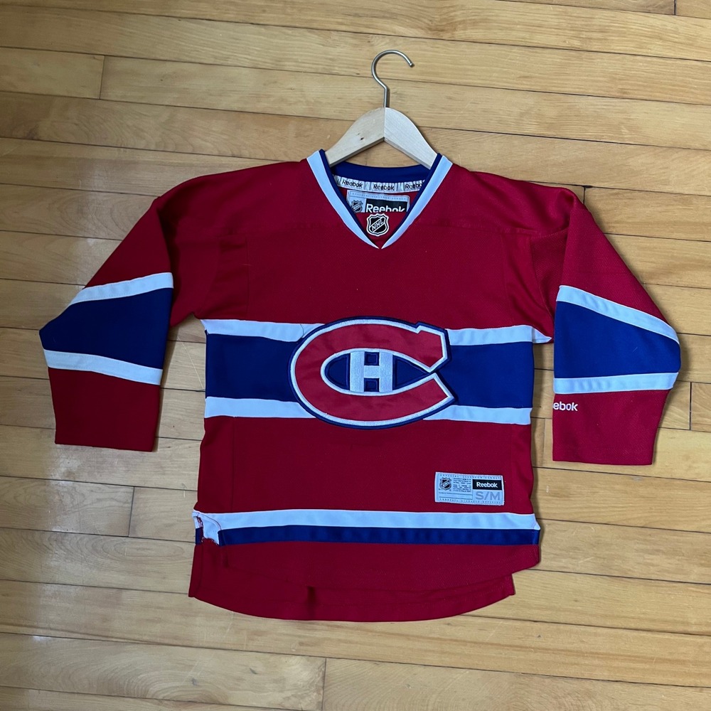 Reebok Montreal Canadiens NHL Youth Hockey Jersey Red S/M Embroidered Logo